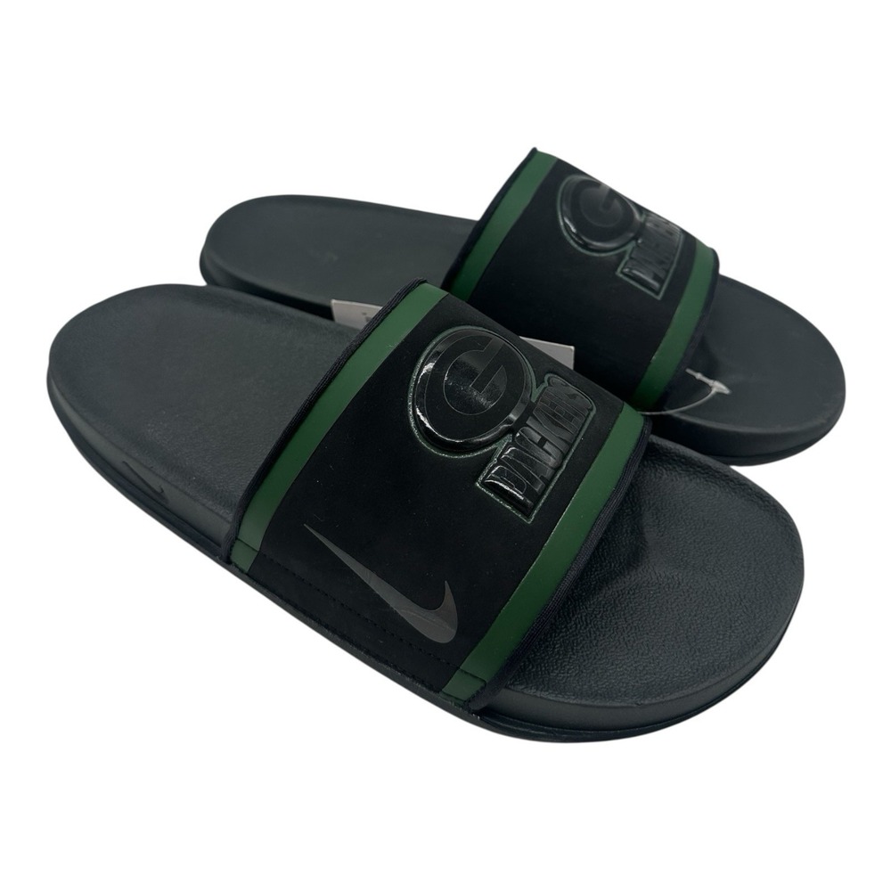 Nike Off Court Green Bay Packers Slides Mens Sz 8 Black Sandals NFL DD0539-001